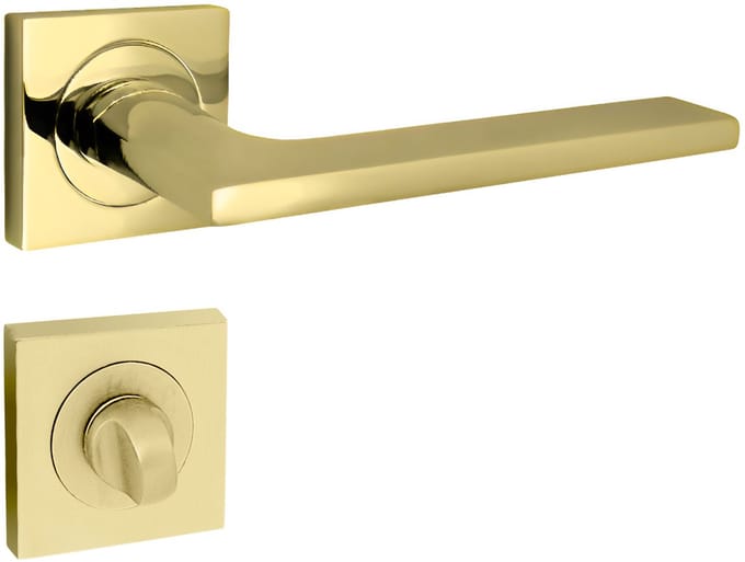 domino deurkruk deurkrukset WC - Badezimmer Set met quadratischen rozetten voor Badebinnendeuren Set WC - rozetten-Garnitur deurbeslag van aluminium