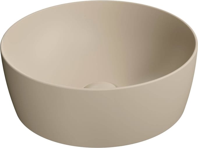 Ben Stilo Ronde Waskom - Ø 40x14 cm - Keramiek - Beige - Wastafel - Opbouw