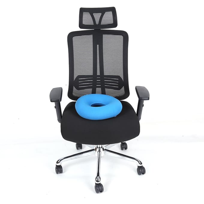 Coussin de siège rond gonflable Support de hanche Coussin de siège pour hémorroïdes Avec pompe(Bleu) bleu