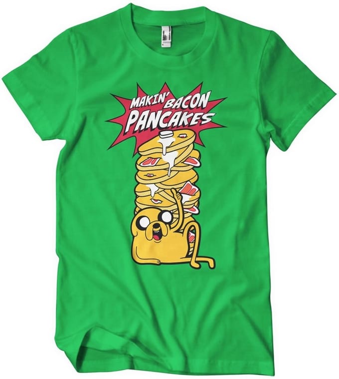 Adventure Time Makin' Bac-on -pannenkoeken-T-shirt Groen