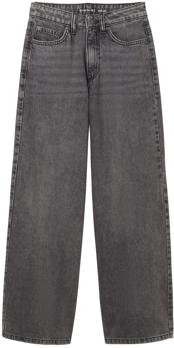 Tom Tailor - Wide Leg-jeans - Maat 128 - used mid stone grey denim