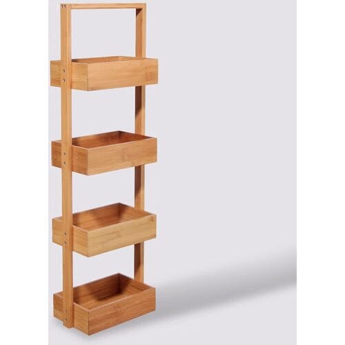 5Five Doucherekje/badkamerrekje - bamboe - 4 lagen - 25 x 16 x 88 cm