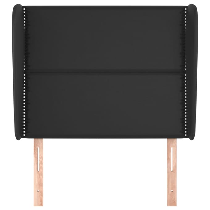 vidaXL - Hoofdbord - met - randen - 93x23x118/128 - cm - kunstleer - zwart