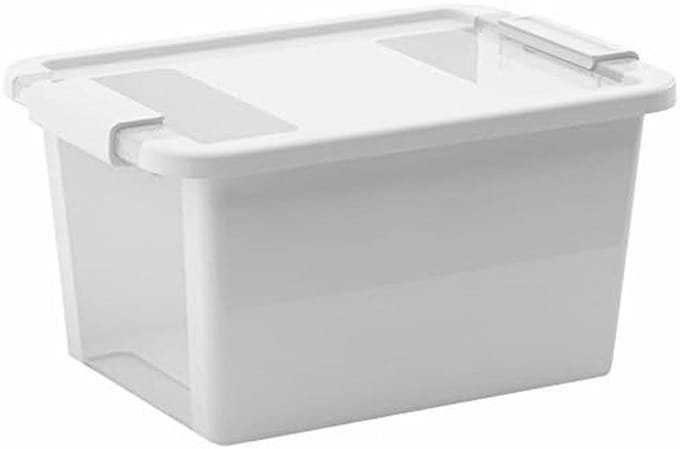 Opbergdoos - Opbergbak - Ruimte organiseren - Ergonomische handgreep - 11 liter - Wit transparant