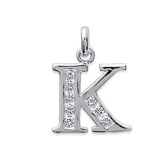 Blinx Jewels Zilveren Hanger Letter K Steentjes