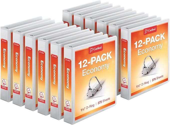 Ringbanden - Opbergmappen - Documenten Organiseren - Schuine D-ringen - 375 Vel Capaciteit - Wit