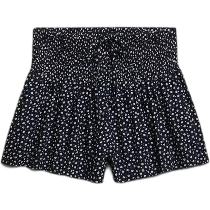 Superdry - Bedrukte Mini Smocked Shorts - Dames - Korte broeken