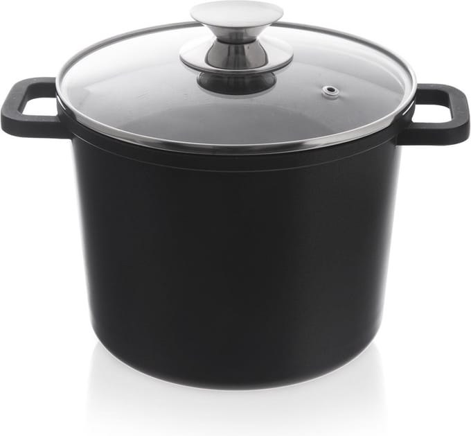 Kookpan Graniet met Glazen Deksel Hoog GRANDE 4,2 l - Kookpot - Soeppan