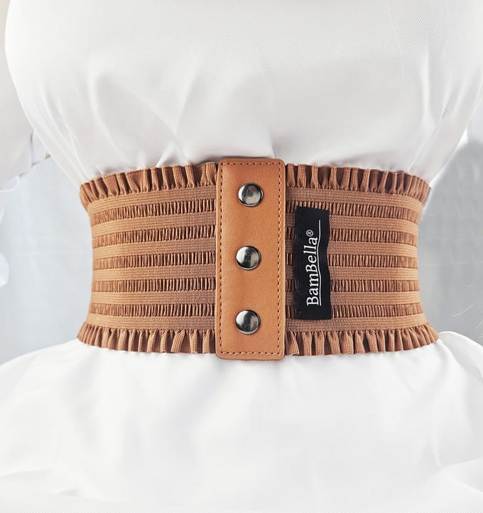 BamBella ® - Riem Maat Onesize - Bruin Mode Body Gothic Goth taille riem zwart met korset belt