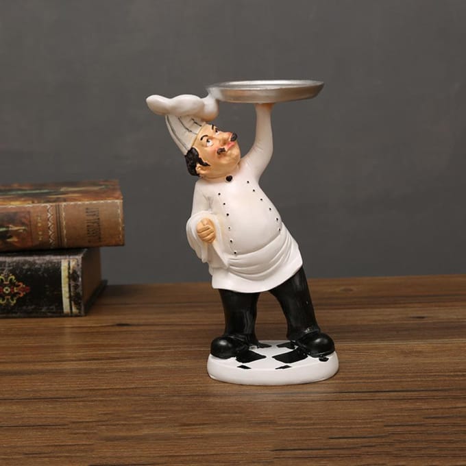 Handwerk Rustieke Bakker Chef Hars Beeld Model Gesimuleerde Boerderij Taartwinkel Decor Ambachten Grappige Keuken Chef Beeldje