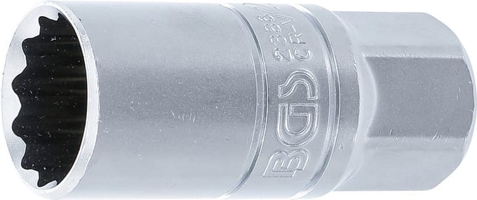 BGS Bougiedopsleutel met rubberring, twaalfkant 1/2 21 mm