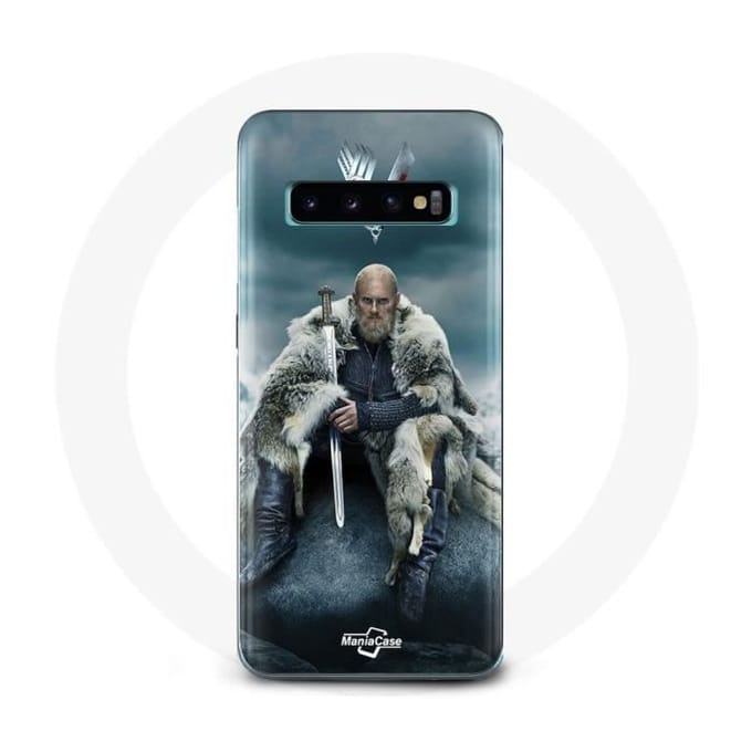 Coque - Vikings - Samsung Galaxy S10 Edge - Rigide - Protection - Logo Ragnar Lothbrok gris