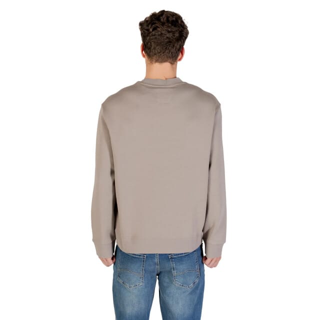 Printed Long Sleeve Round Neck Sweatshirt - Grey