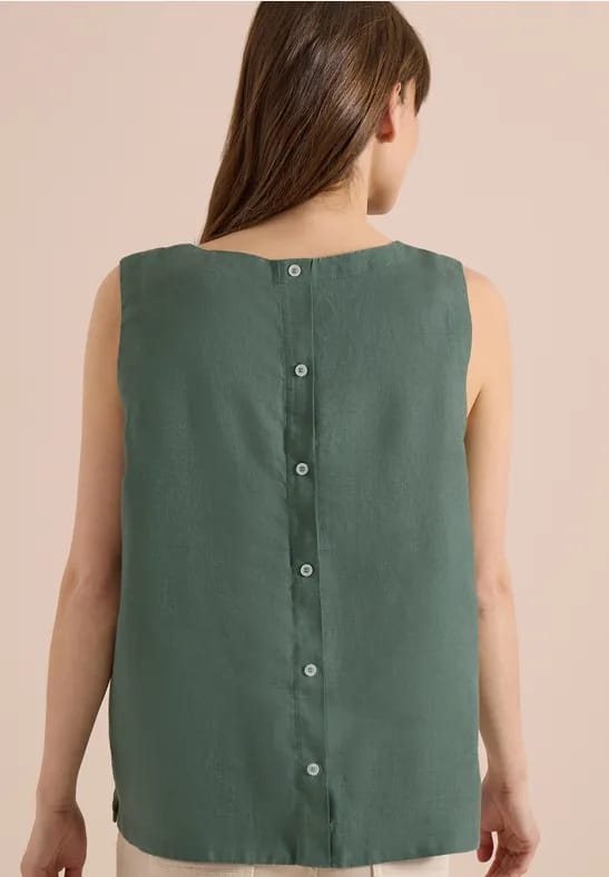 Linnen blouse met knoopdetails
