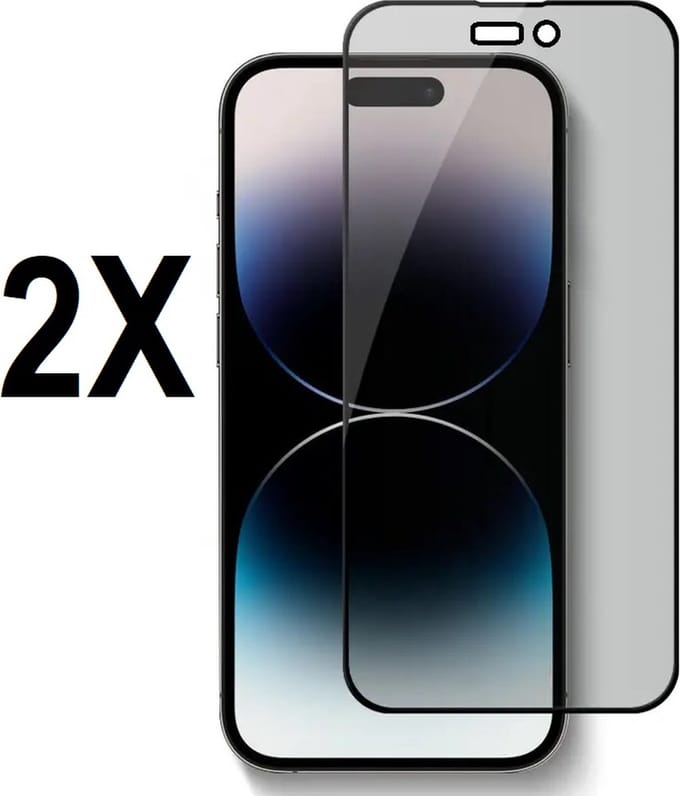 Screenz® - Matte Screenprotector geschikt voor iPhone 14 Pro - Tempered glass - Screen protector geschikt voor iPhone 14 Pro - Beschermglas - Mat Glasplaatje - 2 stuks