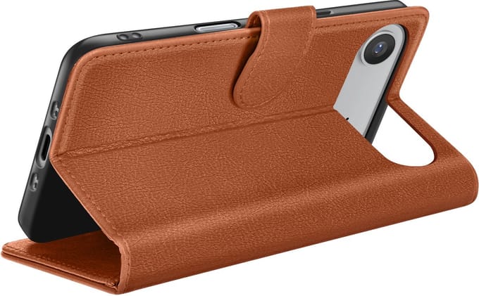 Zanae, Hoesje geschikt voor iPhone 17 Air - Wallet Case & Magneetsluiting, Bruin