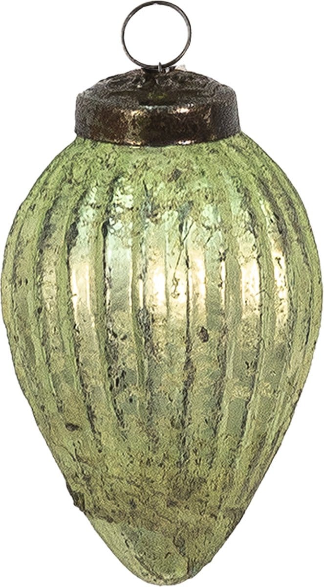Clayre & Eef Kerstbal Overig Ø 5 cm Groen Glas Kerstballen