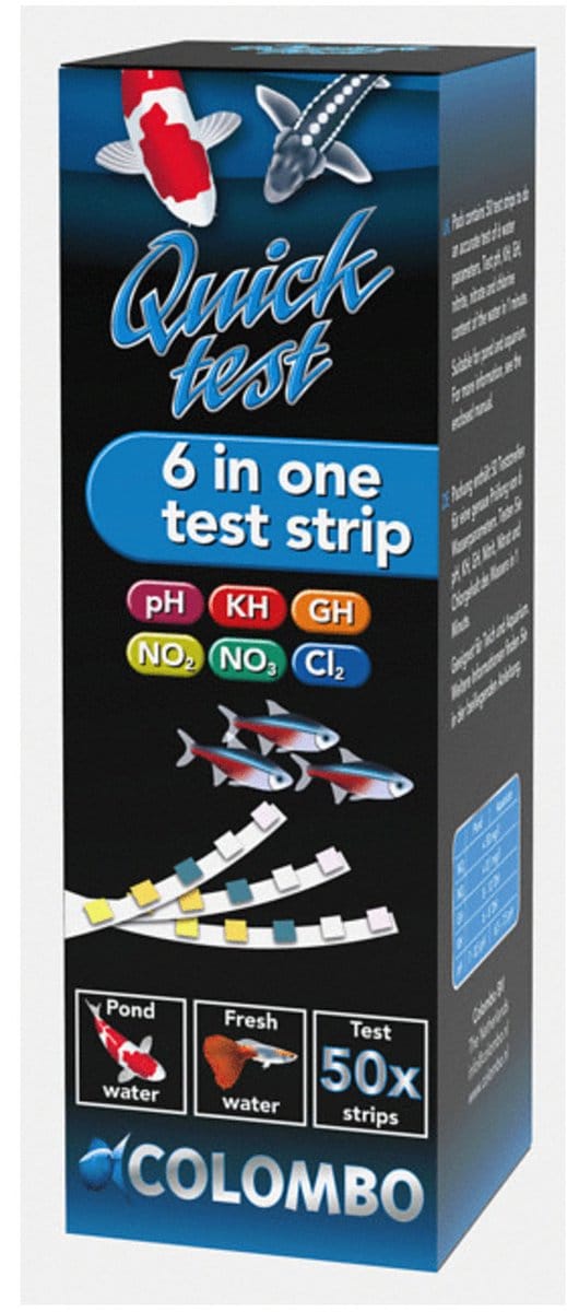 Colombo Quicktest 6 in 1 teststrips - Aquarium Teststrips