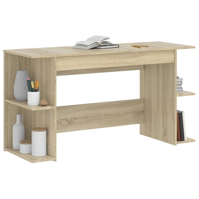 vidaXL - Bureau - 140x50x75 - cm - bewerkt - hout - sonoma - eikenkleurig