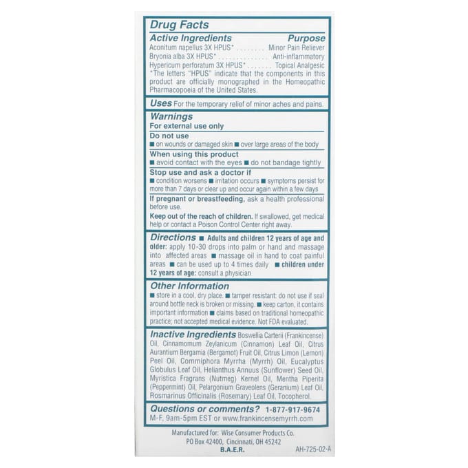 Wierook & Mirre, wrijfolie voor verlichting van artritispijn, 60 ml (59 ml) black