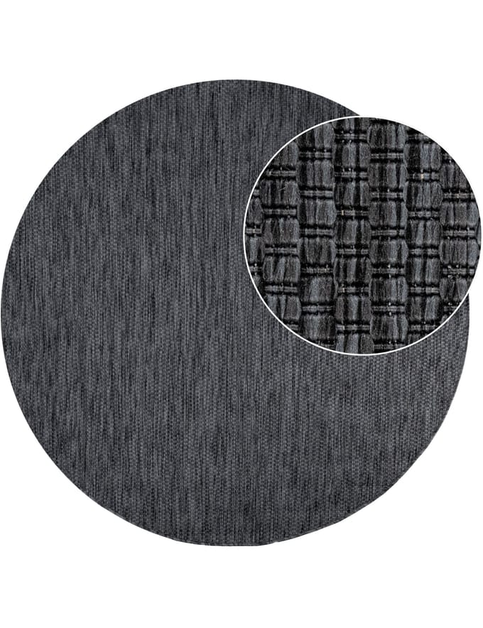 Binnen- en buitenkleed Venezia antraciet 120 cm rond
