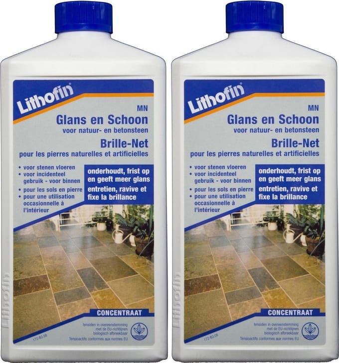 Lithofin MN Glans en Schoon - Glansmilk concentraat NATUURSTEEN - 2 x 1L - Voordeelpack