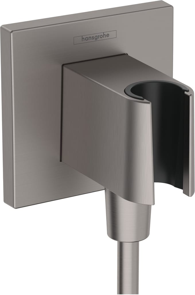 Hansgrohe Fixfit e - handdouchehouder + aansluitbocht Brushed Black chr - zwart chroom