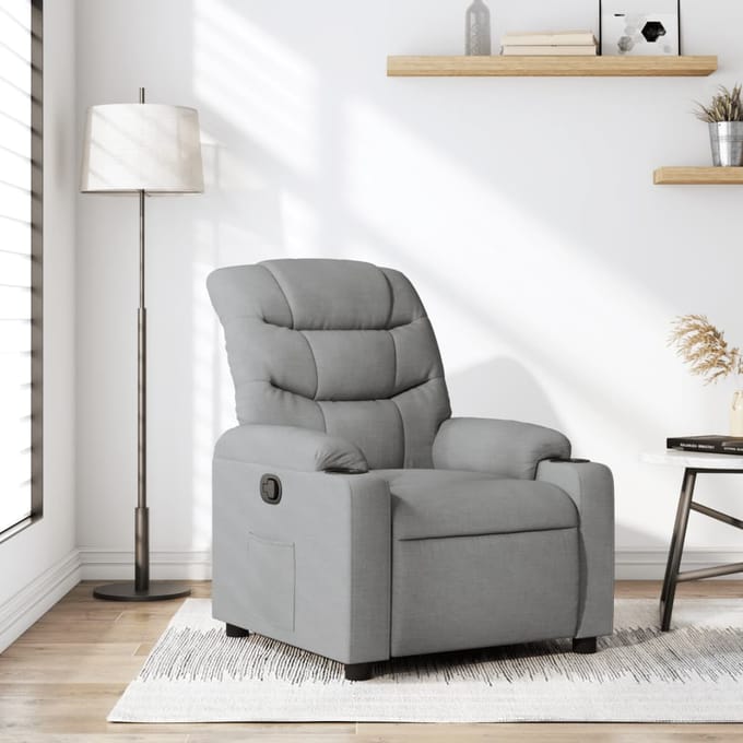 Vidaxl Fauteuil Slaapbank, Lichtgrijs, Gestoffeerd met Stof