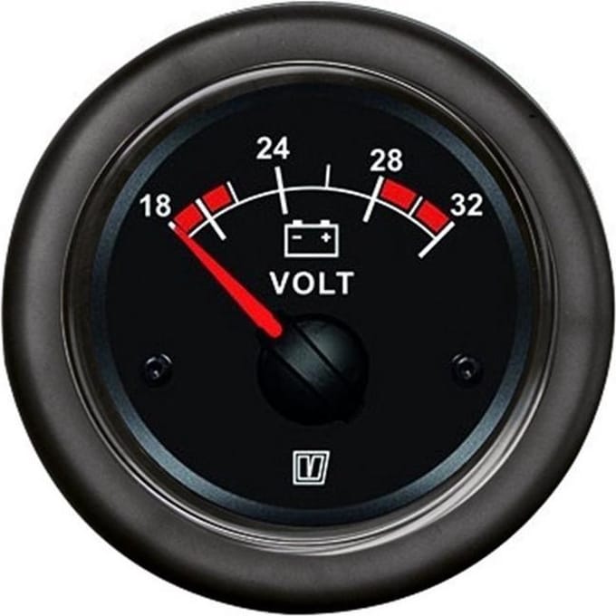 Vetus Voltmeter 20-32v Zilver 52 mm