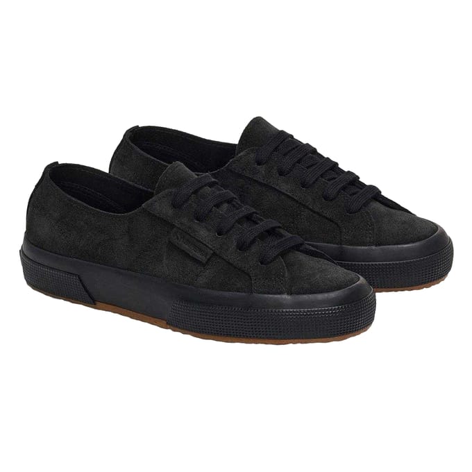 Superga Dames Flesh Out Suède Sneakers (Volledig Zwart)