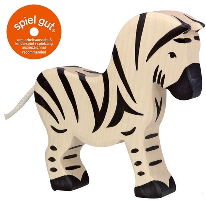 HOLZTIGER Wildernis - Zebra - 15X3X14Cm - Houten Figuur - Handgemaakt
