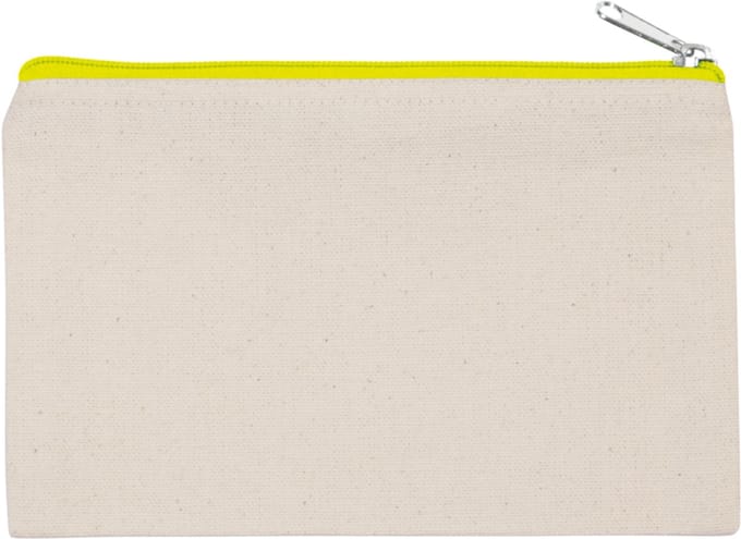 Kimood Tasje van canvaskatoen - klein model KI0720 - Natural / Fluorescent Yellow - One size