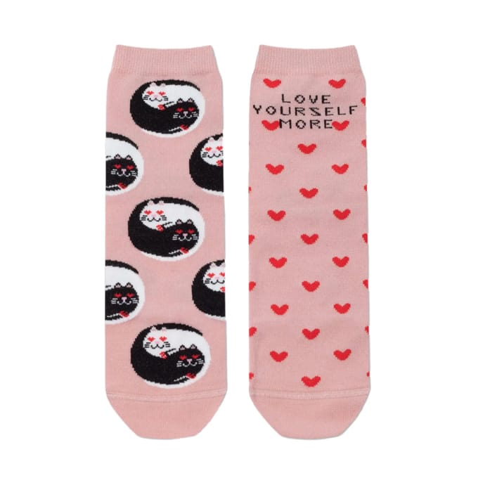 Katoenen sokken voor dames Conte Elegant Happy with "Love yourself"