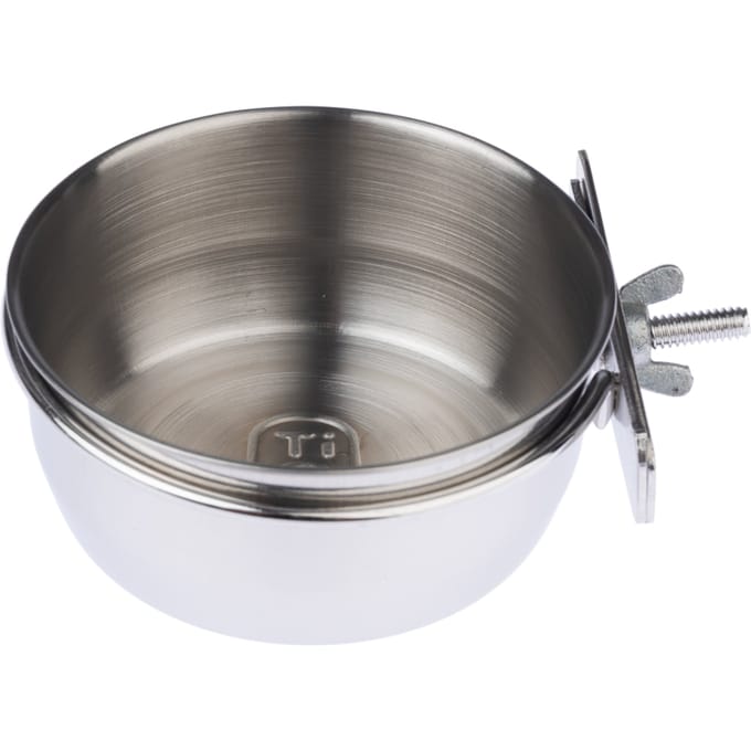 TIAKI RVS voerbak om vast te schroeven 140 ml / Ø 7,5 cm voor Vogels