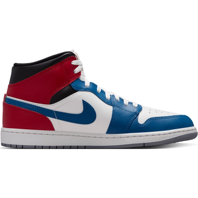 Jordan Aj1 Mid Sneakers Heren - Blauw - Maat 47.5 - Leer, Synthetisch