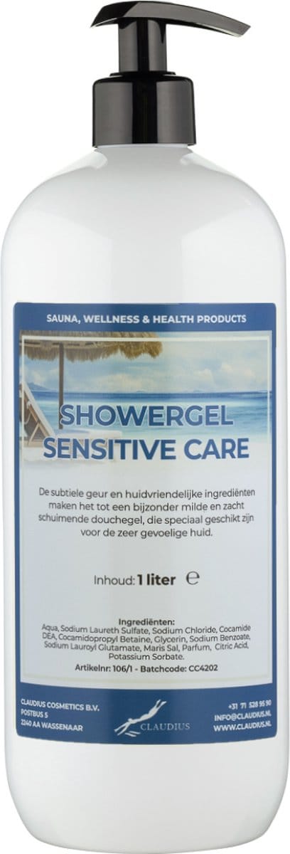 Douchegel Sensitive Care 1 Liter - met gratis pomp - Showergel