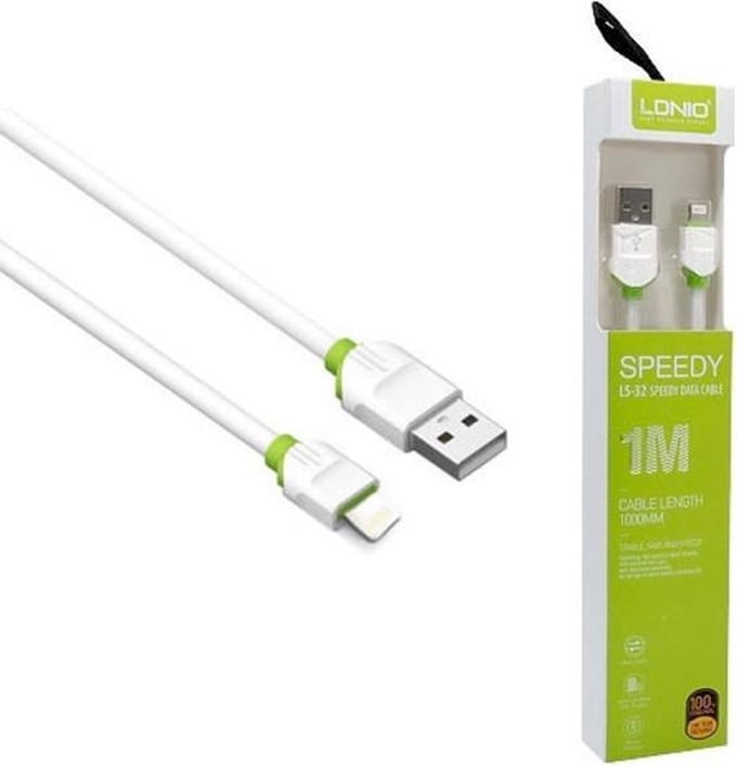 LDNIO 2m Lightning USB kabel 2.4A Geschikt voor: Apple iPhone 12 / 11 / X / XS / XR / MAX / SE / 5 / 6 / 7 / 8 / Plus