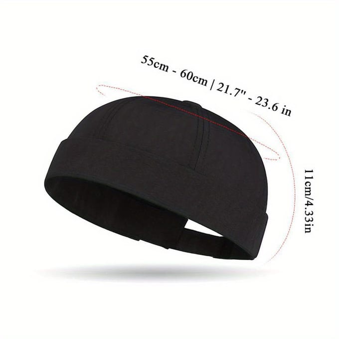 Mode Effen Kleur Mutsjes Skullcap Docker Cap Zeemansmuts Mannen Vrouwen Bucket Hat Randloze Muts Verstelbare Papa Hoed black