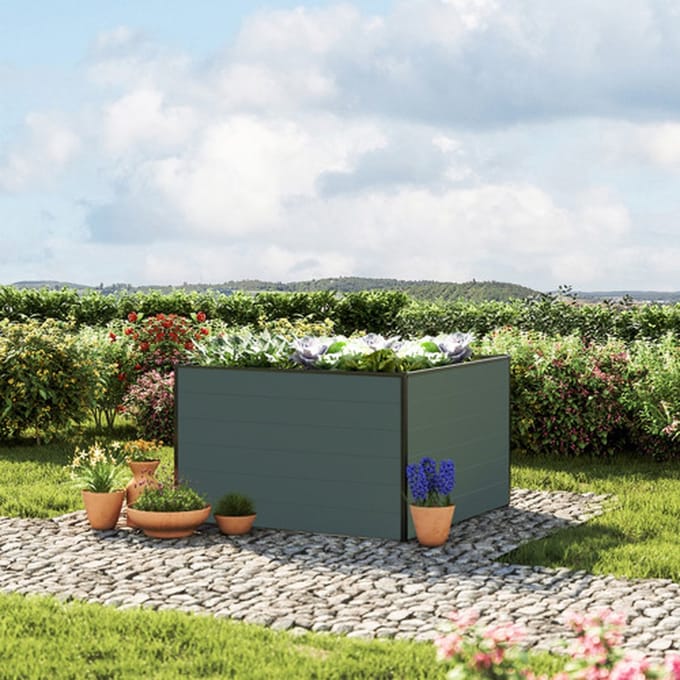 119 x 119 x 77 cm Moestuinbak Standard Christina, Antraciet