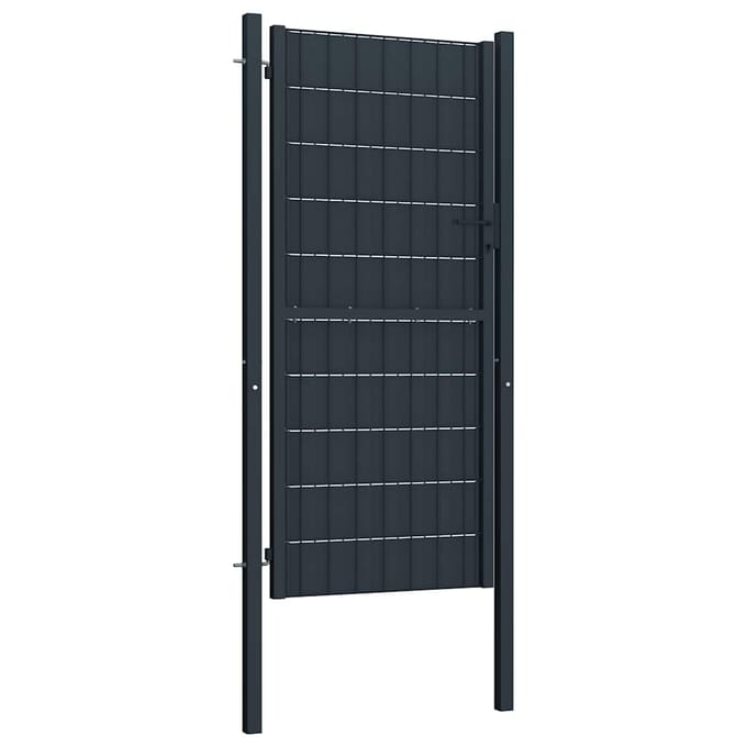 Vidaxl Portail de Jardin en PVC et Acier 100x164 cm Anthracite