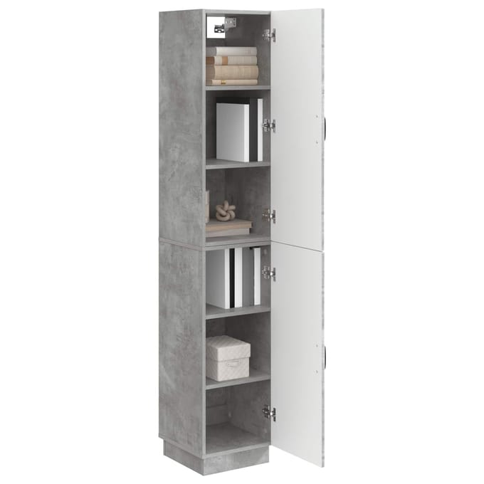 vidaXL - Kast - Set - 2 - st - Betongrijs - Bewerkt - hout