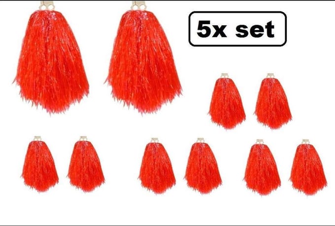 5x Set cheerball ringgreep rood