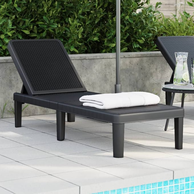 vidaXL - Ligbed - in - 4 - standen - verstelbaar - 155,5x57x28 - cm - polypropeen