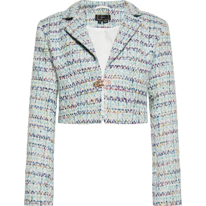 Faina Korte blazer Dames Blauw Veelkleurig