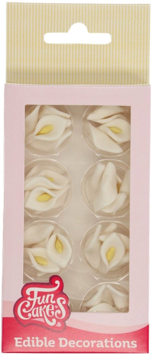 FunCakes Suikerdecoraties - Witte Calla - 24 Stuks - Eetbare Taartdecoratie