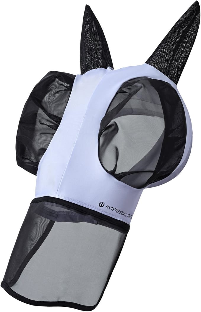 Imperial Riding - Vliegenmasker IRHTrail Ride - Met Neus - Blauw - Maat Pony