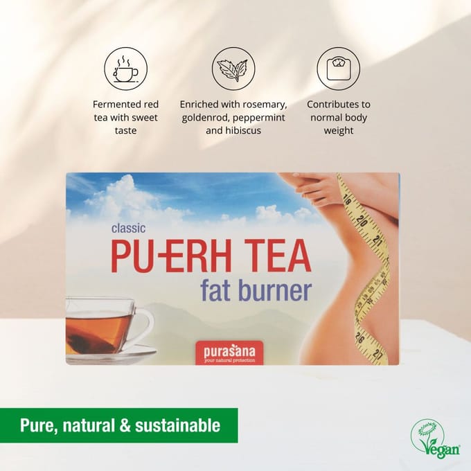 Purasana Pu-Erh Tea Afslank Thee Vetverbrander 20 Zakjes