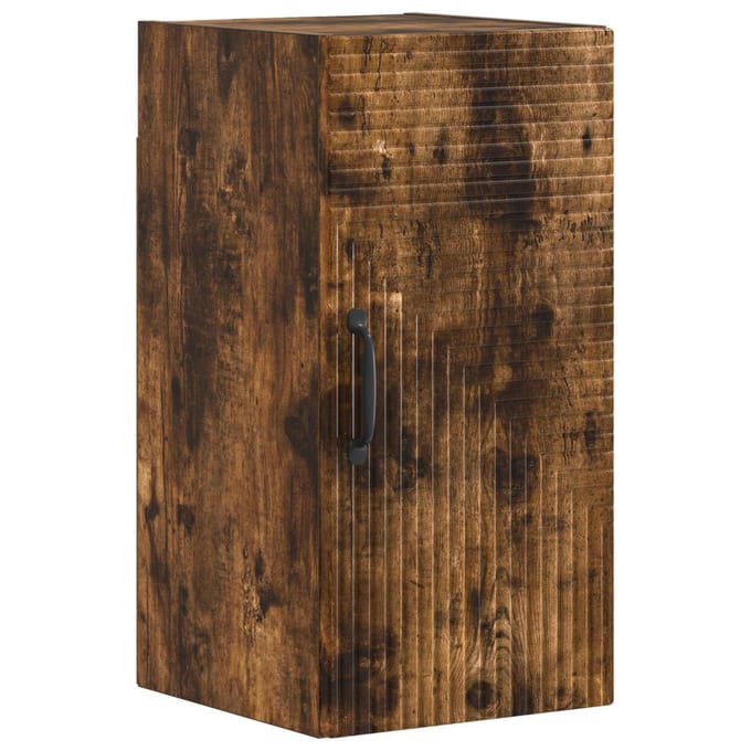 vidaXL - Badkamer - wandkast - HAARLEM - Gerookt - eiken - 30 - x - 31 - x - 59 - cm