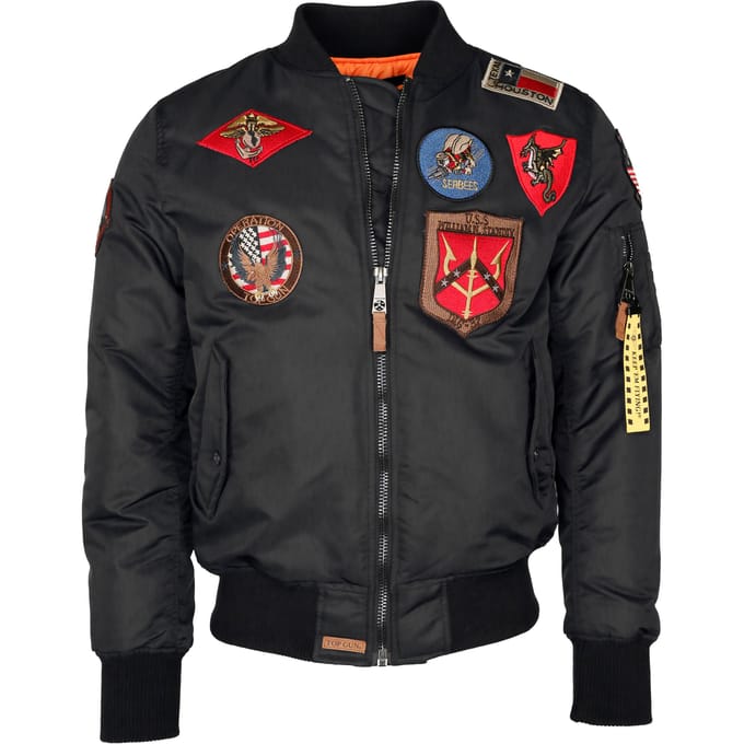 Top Gun bomberjack in pilotenstijl met patches TG20191053