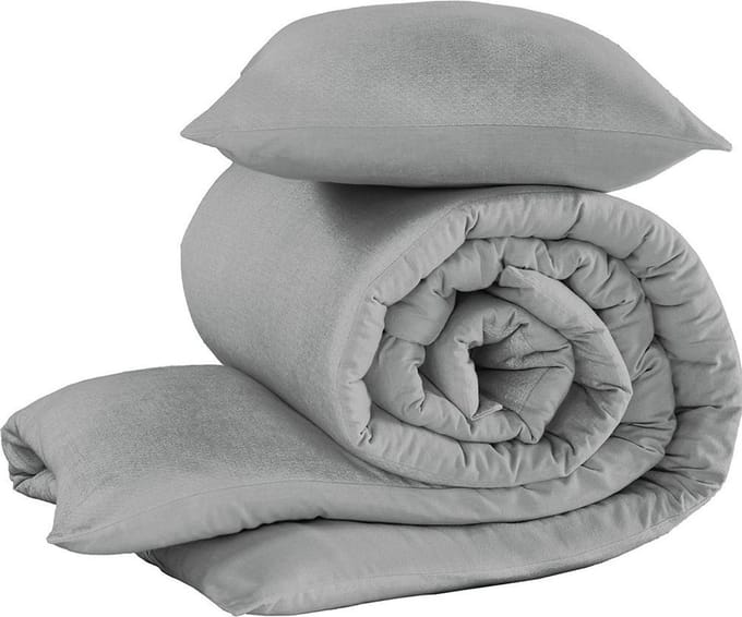 De Witte Lietaer Dekbedovertrek Tarbot - Eenpersoons - 140 x 200/220 cm - Grijs